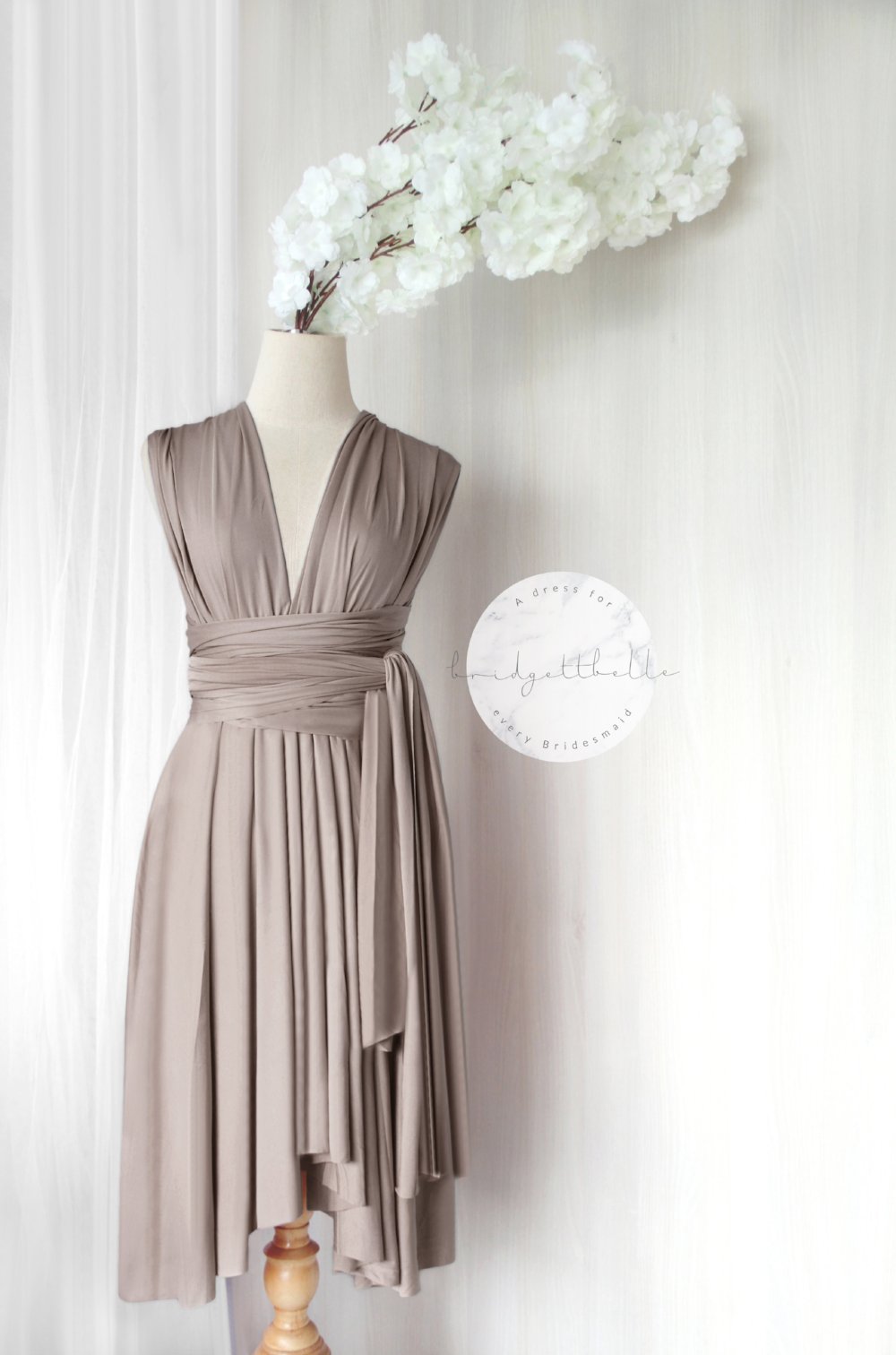light grey infinity dress Made in USA Silver grey Infinity Dress Bridesmaid Multiway Convertible Dress Made in USA +36 Colors
