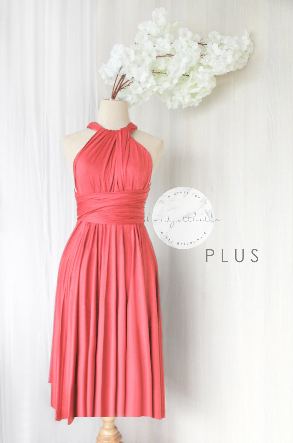 Infinity dress coral peach top
